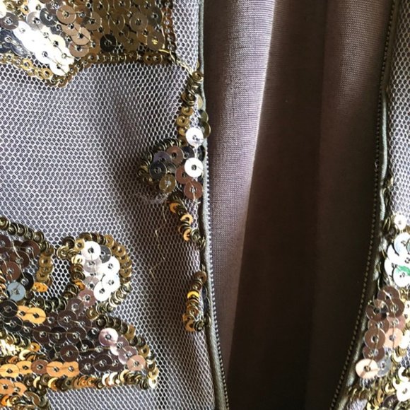 Badgley Mischka Sequin Dress Size 2 Blue Floral - Picture 12 of 15